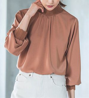 RANAN（ラナン）の「スカラップリブニット使いブラウス（ブラウス）」｜テラコッタ