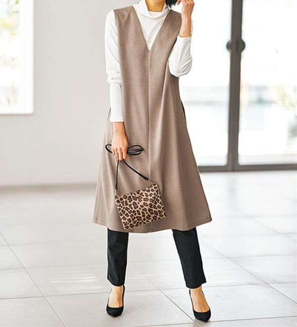 BELLUNA（ベルーナ）の「スエード調素材３ｗａｙジャンパードレス（ジャンパースカート）」｜詳細画像