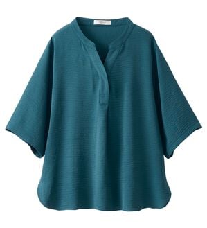 BELLUNA（ベルーナ）の「お手入れ楽々！スキッパーブラウス（ブラウス）」｜ターコイズ