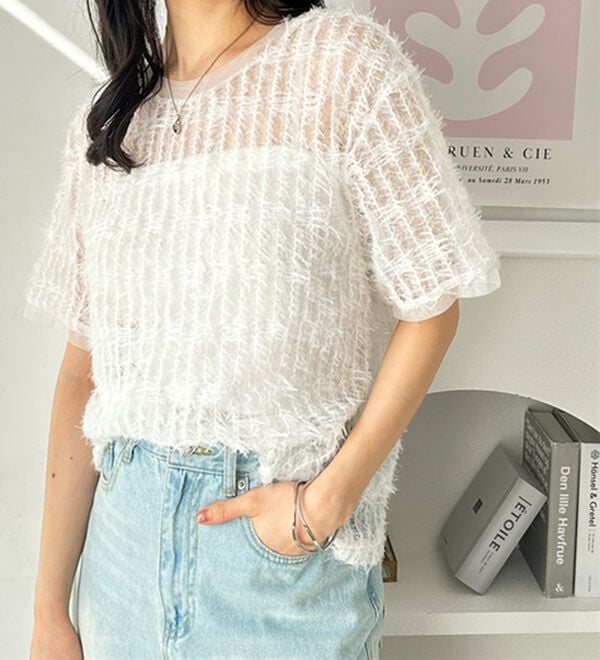 GeeRA（ジーラ）の「フェザーチュールＴシャツ（カットソー）」｜詳細画像