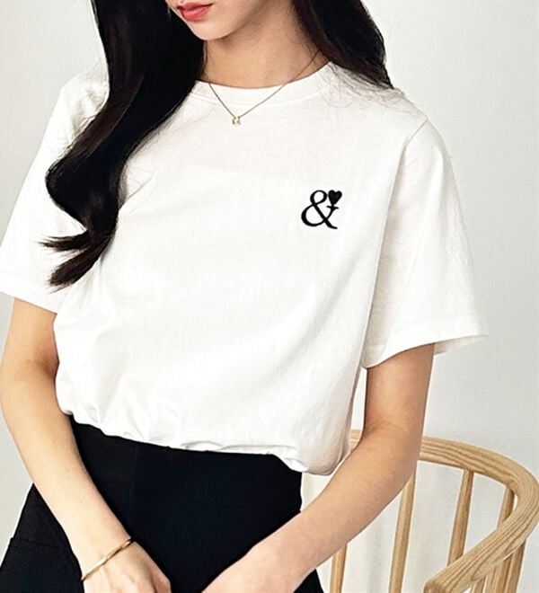 GeeRA（ジーラ）の「アンドハート刺しゅうＴシャツ（Tシャツ）」｜詳細画像