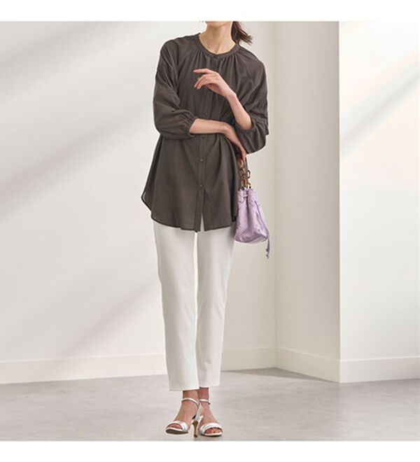 BELLUNA（ベルーナ）の「レーヨン混ビンテージ素材シャツチュニック（チュニック）」｜詳細画像