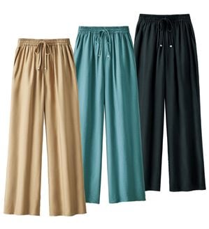 ルフラン（ルフラン）の「【３本組】【ヒヤロン】夏の快適ワイドパンツ（ワイドパンツ・ガウチョ）」｜詳細画像