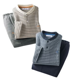 「【２着組】＜アーノルド　パーマー＞綿１００％８分袖快適パジャマ（メンズルームウェア）」｜2着組