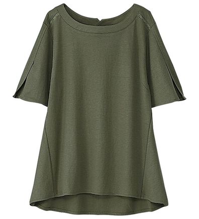 BELLUNA（ベルーナ）の「かのこ素材レース切替フレアープルオーバー（カットソー）」