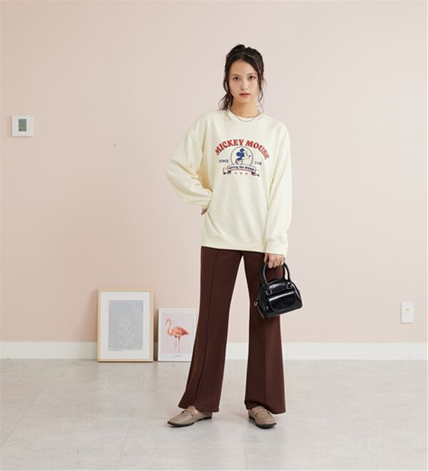 BELLUNA（ベルーナ）の「＜Ｄｉｓｎｅｙ＞【ミッキー】プリントポンチ素材ビッグシルエットトレーナー（トレーナー・スウェット）」｜詳細画像