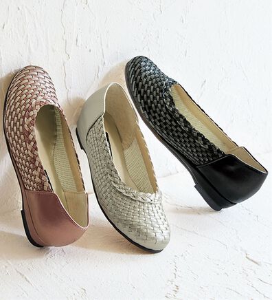 BELLUNA（ベルーナ）の「４Ｅ牛革編み込みメッシュパンプス（パンプス）」