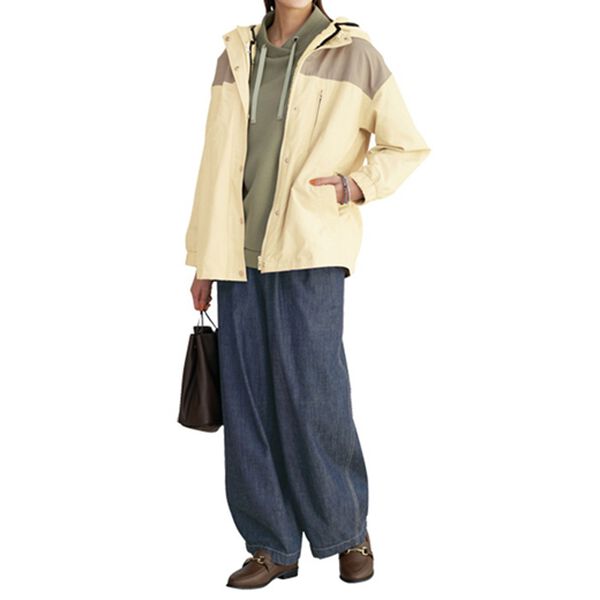 BELLUNA（ベルーナ）の「ボアベスト付配色ブルゾン（ハーフコート）」｜詳細画像