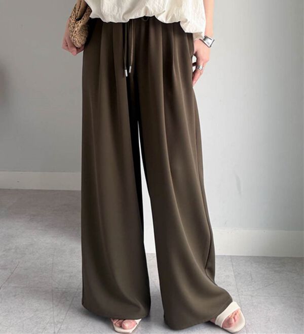 RANAN（ラナン）の「ひんやり！とろみ2タック体型カバーパンツ（フルレングスパンツ）」｜詳細画像