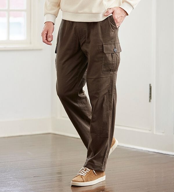 「＜コムルヴァン・オム＞ラクして暖か裏フリースパンツ（メンズフルレングスパンツ）」｜詳細画像