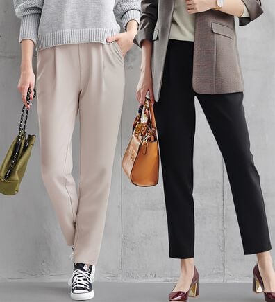 RANAN（ラナン）の「【選べる股下】美脚シルエットタックパンツ（フルレングスパンツ）」