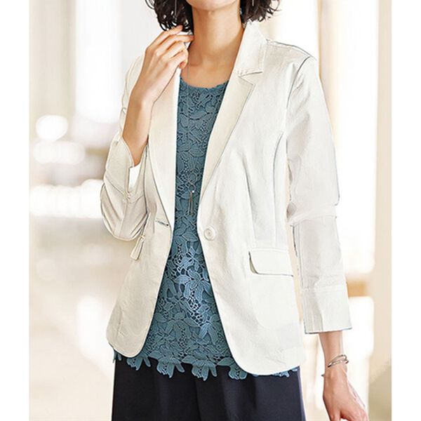 BELLUNA（ベルーナ）の「＜ＳＯＬＯＴＥＸ（Ｒ）＞使用　綿混テーラードジャケット（テーラードジャケット）」｜詳細画像