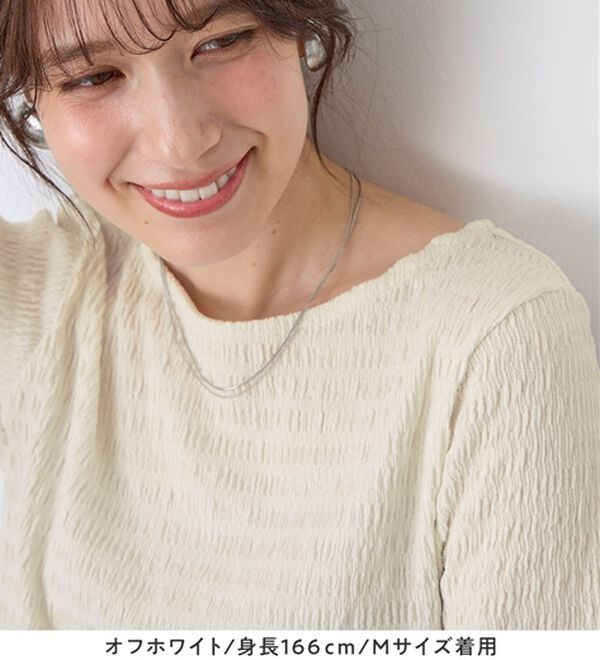 Viola e Viola（ヴィオラ エ ヴィオラ）の「【汗サラ！】Tシャツより上品。きれい見えカットソートップス（カットソー）」｜詳細画像