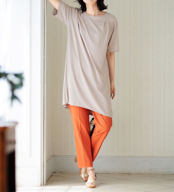 BELLUNA（ベルーナ）の「【接触冷感】かのこ素材タックデザインチュニックワンピース（その他ワンピース）」｜詳細画像