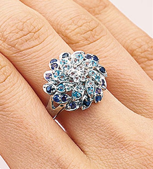 BELLUNA（ベルーナ）の「ブルー系天然石グラデーションフラワーリング（リング）」｜詳細画像