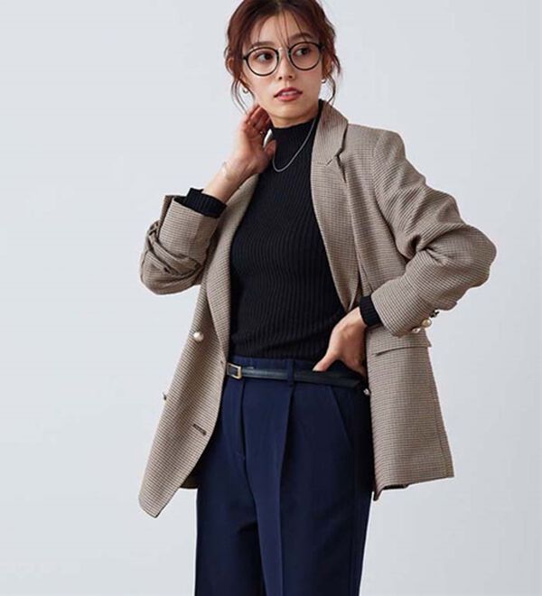 Pierrot（ピエロ）の「着回しストレッチリブハイネックニット（ニット・セーター）」｜ブラック