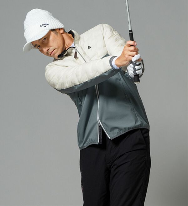「＜コムルヴァン・オム・ゴルフ＞蓄熱保温のスイングジャケット（メンズダウンジャケット）」｜詳細画像