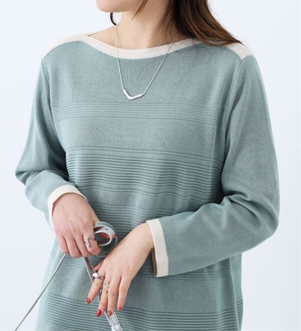 BELLUNA（ベルーナ）の「ミラノリブ配色ニットプルオーバー（ニット・セーター）」｜詳細画像