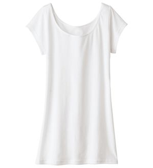 LAVIENNE（ラヴィエンヌ）の「【ムレ嫌いさん必見！】綿１００％涼しいフレンチスリーブインナー＜さらりラボ＞（肌着・インナーウェア）」｜オフホワイト