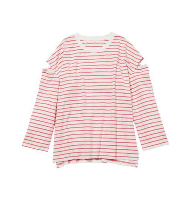 GeeRA（ジーラ）の「袖スリットボーダーカットソー（カットソー）」｜詳細画像