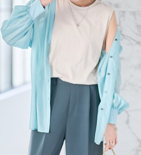 RANAN（ラナン）の「ディープVネックシアーシャツ（シャツ）」｜詳細画像