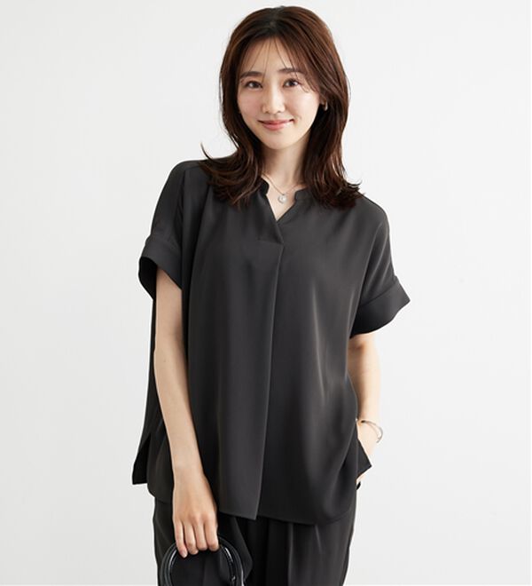 BELLUNA（ベルーナ）の「〈オフィス対応〉スキッパーブラウス（ブラウス）」｜詳細画像