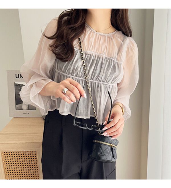 オーガンジーシアーブラウス - ベルーナ【公式】