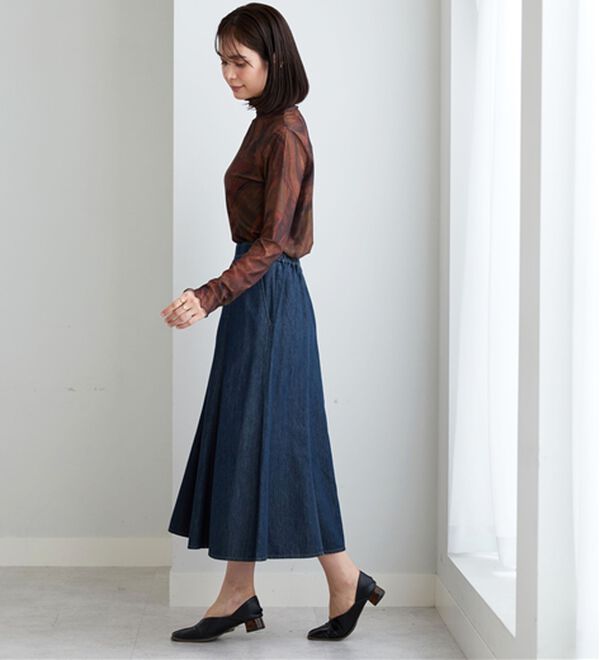 BELLUNA（ベルーナ）の「やわらかデニム素材フレアースカート（ロングスカート）」｜詳細画像