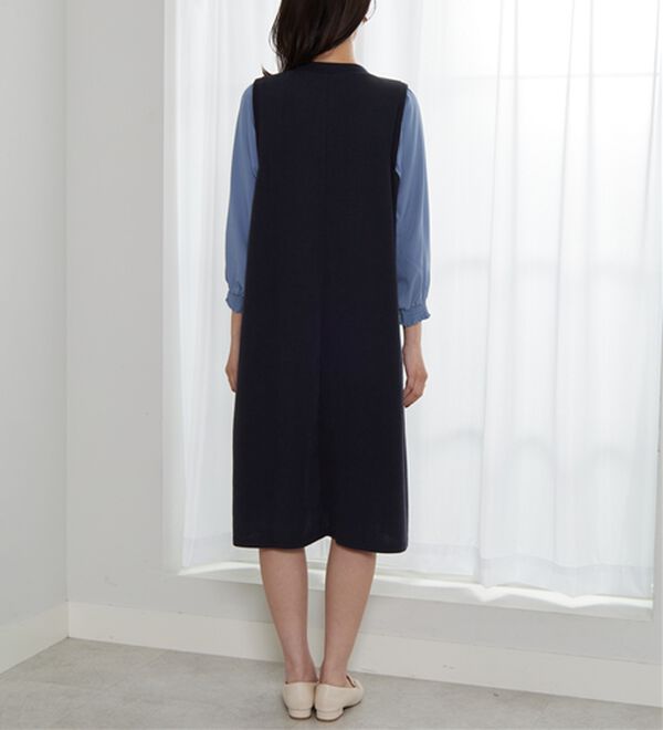 BELLUNA（ベルーナ）の「ヘンリーネック袖切替デザインワンピース（その他ワンピース）」｜詳細画像