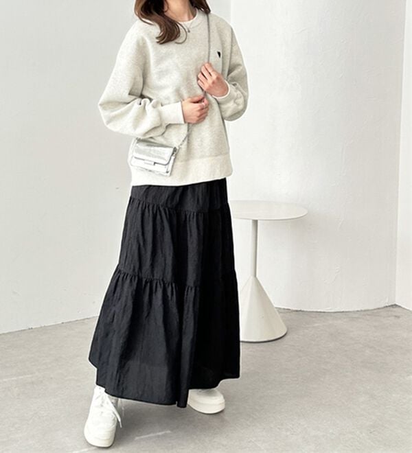 GeeRA（ジーラ）の「ワッシャーボリュームティアードスカート（ロングスカート）」｜詳細画像