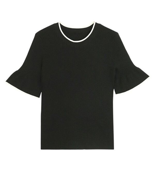 Pierrot（ピエロ）の「【接触冷感】配色デザインフレアニット（ニット・セーター）」｜詳細画像