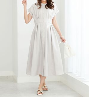 BELLUNA（ベルーナ）の「箔プリント麻調グリッターワンピース（その他ワンピース）」｜詳細画像