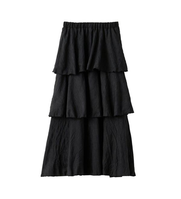 GeeRA（ジーラ）の「ワッシャー素材ティアードスカート（ロングスカート）」｜詳細画像