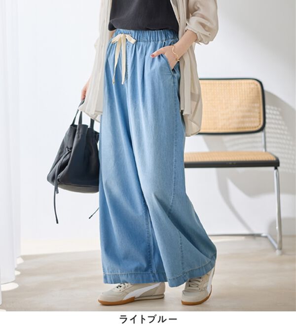 Viola e Viola（ヴィオラ エ ヴィオラ）の「涼やか！軽やか！極薄デニムイージーパンツ（その他パンツ）」｜詳細画像