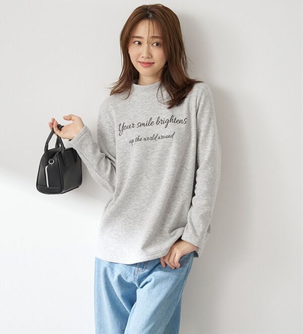 BELLUNA（ベルーナ）の「まるで着る毛布！静電防止付裏ファーロゴプルオーバー（カットソー）」｜詳細画像