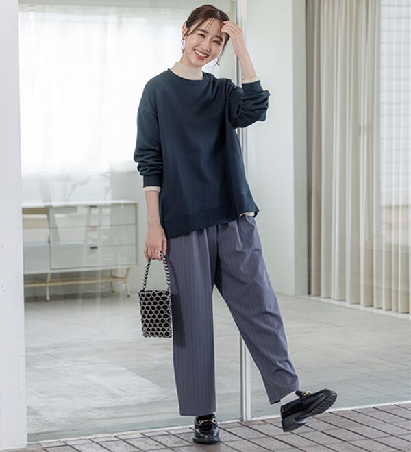 BELLUNA（ベルーナ）の「軽やか綿混！大人サマ見えスウェット（カットソー）」｜詳細画像