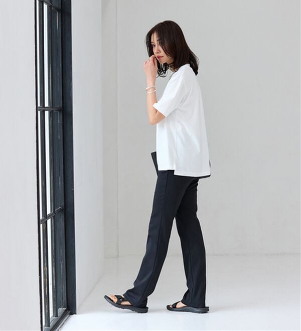 BELLUNA（ベルーナ）の「【汗ジミ対策◎】＜エアリーアイスコットン＞オーバーサイズＴシャツ【選べる袖丈】（カットソー）」｜詳細画像
