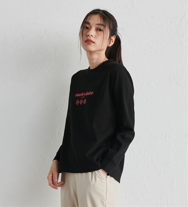 marie claire MARIE CLAIRE ロンT 長袖 Tシャツ 黒