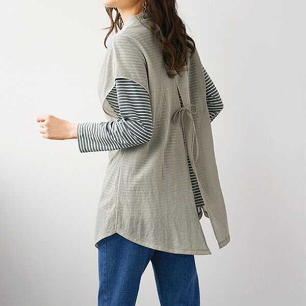 BELLUNA（ベルーナ）の「かのこブラウス＆ボーダーＴシャツアンサンブル（アンサンブル）」｜詳細画像