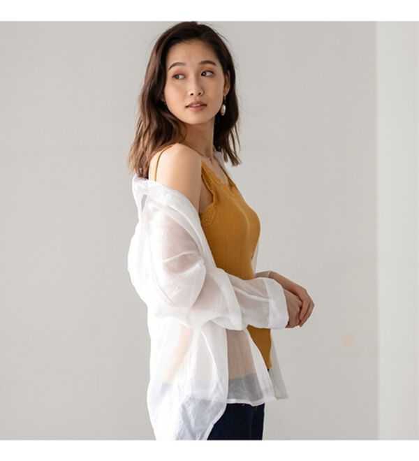 YU'NOW（ユナウ）の「カップ付ランダムリブバックオープンキャミ（ブラトップ・カップ付きインナー）」｜詳細画像