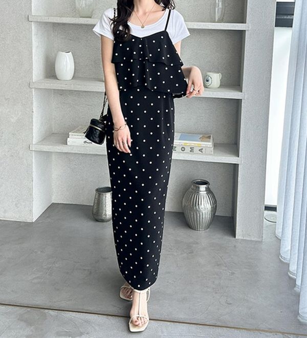 GeeRA（ジーラ）の「フリルキャミワンピース（カットソーワンピース）」｜詳細画像