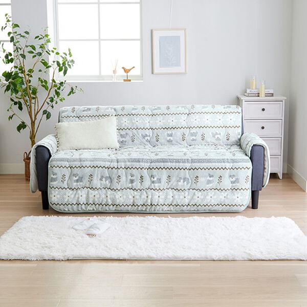 iellio（イエリオ）の「北欧調ボリュームフランネルソファカバー＜抗菌防臭・吸湿発熱・蓄熱・北欧柄・ソファーカバー・センターカバー＞（ソファーカバー）」｜詳細画像