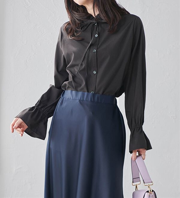 RANAN（ラナン）の「プチフリルリボン付きブラウス（ブラウス）」｜詳細画像