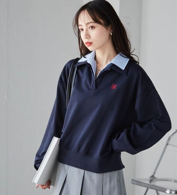 RANAN（ラナン）の「レイヤード襟付きスウェット（トレーナー・スウェット）」｜詳細画像