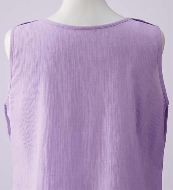 LAVIENNE（ラヴィエンヌ）の「【４色組】ブラいらずの綿１００％楊柳トップス（肌着・インナーウェア）」｜詳細画像