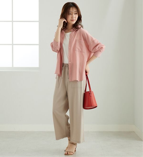 BELLUNA（ベルーナ）の「サラリ快適！ビンテージ調ベイカーワイドパンツ（ワイドパンツ・ガウチョ）」｜詳細画像