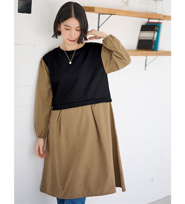 Viola e Viola（ヴィオラ エ ヴィオラ）の「時短コーデ楽ちんドッキングワンピース（ドッキングワンピース）」｜詳細画像