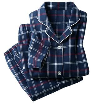 LAVIENNE（ラヴィエンヌ）の「綿１００％ふんわり柔か微起毛パジャマ（パジャマ・ルームウェア）」｜ネイビーチェック