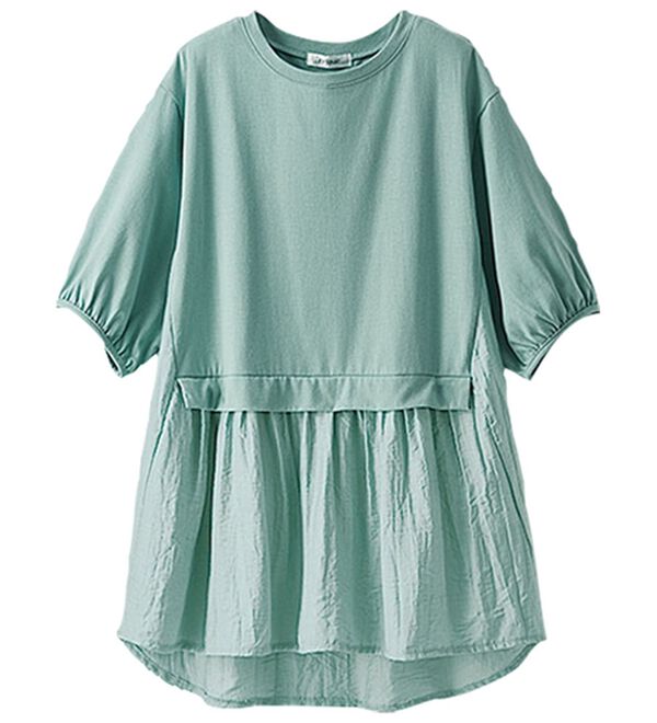 BELLUNA（ベルーナ）の「ギャザー使い異素材切替ふんわりチュニック（チュニック）」｜詳細画像