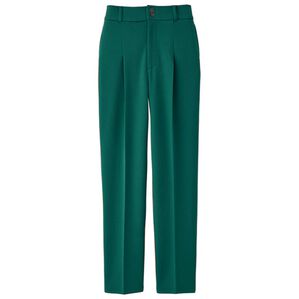 RANAN（ラナン）の「美脚カットジョーゼットタックパンツ（フルレングスパンツ）」｜ダークグリーン